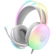 Resim Digital Computer Home Onıkuma X25 3.5mm+Usb Kablolu Kulak Üstü E-Spor Kulaklık Kız Çocuk Oyun Kulaklığı, Rgb Açık Beyaz (Yurt Dışından) 