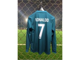 Resim Cristiano Ronaldo Real Madrid Turkuaz 2018 Şampiyonlar Ligi Uzun Kol Yetişkin Forma T-Shrt 