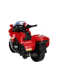 Resim İtfaiye Kurtarma Motorsikleti Sürtünmeli Hareketli Gidonlu Oyuncak Motor Çok Renkli 
