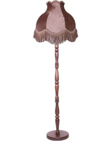 Resim Ahşap Ayak Kahverengi Renk Kadife Kaplı Lambader Vintage Model(544234376) 