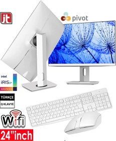 Resim jetucuzal J-tech 50t I5 2400 3.10ghz 8gb Ram 128gb Ssd Wifi Klavye Mouse 24 Inç Pivot Ips Fhd All In One Pc 