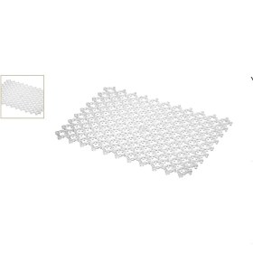 Resim Main Shop 10 Adet Kırılmaz Plastik Yer Karosu Islak Zemin Koruma Yer Izgarası 20X25 cm Şeffaf Renk 