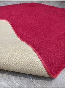 Resim Yamalıhome Tavşan Tüyü Kırmızı 120 x 180 Cm Peluş Post Halı 
