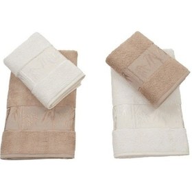 Resim Polo Life 4 Parça Bamboo Hamam Seti Büyük Boy , Banyo Havlu Takımı-krem Sütlü Kahve Krem - Kahverengi 