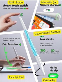 Resim Apple Uyumlu iPad, Profesyonel Stylus Kalem Palm Rejection Özellikli Manyetik Şarj Aparatlı Pencil 2 Tablet Kalemi 