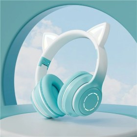 Resim Yangmei Yeni Sıcak Stil Degrade Renk Işıklı Sevimli Kedi Kulakları Internet Ünlü Yüksek Değerli Başa Takılan Kablosuz Bluetooth Kulaklık Evrensel (Yurt Dışından) 