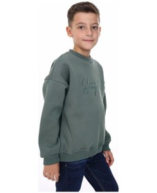 Resim Toontoy Kids Toontoy Erkek Çocuk Nakışlı Sweatshirt Yeşil 