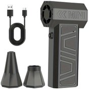 Resim Lumaworld Black Dıywork Turbo Jet Fan 4 Hız Ayarlı Kablosuz Toz Üfleme Makinesi Type-c Şarj 130bin Rpm 
