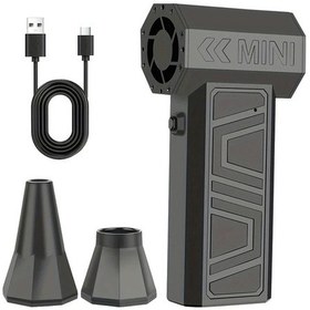 Resim Lumaworld Black Dıywork Turbo Jet Fan 4 Hız Ayarlı Kablosuz Toz Üfleme Makinesi Type-c Şarj 130bin Rpm 