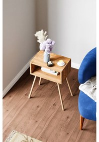 Resim İntergo Ahşap Ayaklı Raflı Komodin Atlantik Çam 