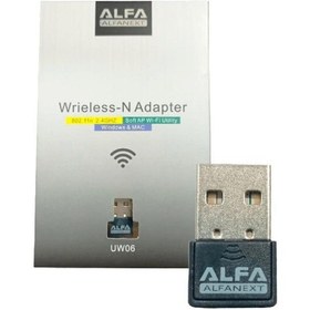 Resim Alfa Uw06 150 Mbps Wifi Adaptör, Realtek Rtl8188ftv Usb Dongle, Pc Wifi Adaptör Windows 10/11 Tak Çalıştır 