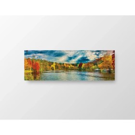 Resim Deniz Çerçeve Ağaçlı Göl Tablosu-Çerçevesiz - 90X30 