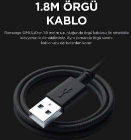 Resim Rampage Kb-gx65 Simula Usb Rgb Aydınlatmalı 4 Makro Tuşlu Bilek Destekli Gaming Oyuncu Klavyesi 