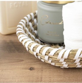 Resim Porsima 15294 Yuvarlak Hasır Sepet Düzenleyici Ekmeklik - Beyaz 