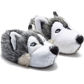 Resim Twigy Husky CC0531 Kadın, Garson Boy Hayvanlı Panduf Gri 36/41 Gri 