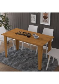 Resim Asra Trend Yemek Masası YM-01 %100 MDF 4-6 Kişilik Mutfak Salon Masası Petra Kahverengi 