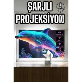 Resim Resveq Taşınabilir Sinema Oyun Projektörü Akıllı Projeksiyon Android 11 