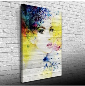 Resim Sarı Beyaz Tonlarda Kadın Portresi Kanvas Tablo 50 X 70 