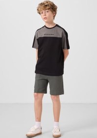 Resim TOMMY LIFE Standart Fit Basic 3lü Paket Siyah-Haki-Bej Erkek Çocuk Şort, 11289 
