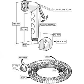 Resim İZ YAPI Felix El Tahareti– Krom | Paslanmaz Çelik Hortumlu | Duvar Askılı | Shut-Off 