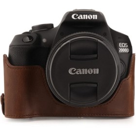 Resim MegaGear Canon Eos T7, 2000d (18-55MM) Suni Deri Fotoğraf Makinesi Kılıfı 