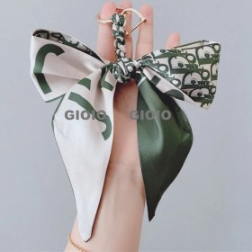 Resim Silver1 Gıoıo Yeni Ipek Eşarp Anahtarlık Kişiselleştirilmiş Inci Papyon Çanta Çekicilik Dokuma Anahtarlık (Yurt Dışından) 