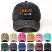 Resim 1 Şık Harfli Kontrast Renkli Ördek Gagalı Tasarımlı Beyzbol Şapkası, Unisex Günlük Kullanım Çok Yönlü Kavisli Kenarlı Vintage Washed Sokak ve Seyahat Şapkası 