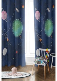 Resim Parlak Saten Mikro Kumaş Çift Kanat Çocuk Odası Fon Perde Takımı Prd0038 