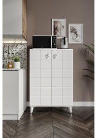 Resim Bella Çok Amaçlı Dolap Mutfak Balkon Kiler Banyo Ayakkabılık Dolabı Beyaz Gümüş 