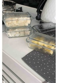 Resim Cam Kapaklı Frigo Tereyağlık & Kahvaltılık 2 Adet Şeffaf 