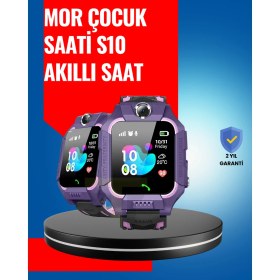 Resim Tiklad S10 Mor Akıllı Çocuk Saati Geçmiş Konum ve Acil Durum Uyarılı TİKLAD-6345 