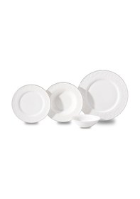 Resim Korkmaz Floransa Collection 53 Parça Platin Yemek Takımı A9877 Beyaz 