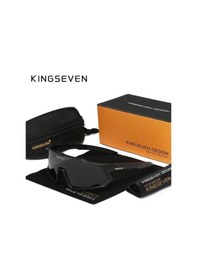 Resim Willowhaven Kıngseven Trendy Siyah Gri Çerçeve Mavi Lens Dayanıklı Tam Çerçeve Gözlük 12+ 