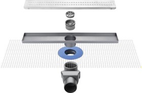 Resim Sukar Line/6E Slot Izgaralı Lineer Duş Kanalı Plastik Kasalı Kokumatik Koku Önleyicili - 30 cm 