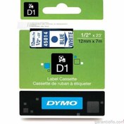 Resim DYMO D1 Beyaz\u002FMavi Yedek Şerit 12mm x 7mt (45014) 