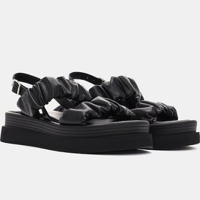 Resim Oliva Kadın Siyah Gerçek Deri Sandalet Siyah 