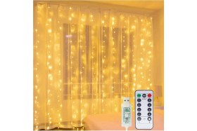 Resim Fantastik Store 8 Fonksiyonlu Peri Perde LED Uzaktan Kumandalı Günışığı Perde Peri LED (3 mt x 3 Mt) - Lisinya 