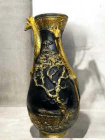 Resim Dekoratif Polyester Safari Zürafa Uzun Vazo Sarı Siyah 