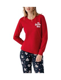 Resim Rolypoly Rp3678-s Anne Kız Kışlık İkili Pijama Takım Anne Kırmızı 