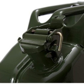 Resim Magnotto Metal Benzin Bidonu Askeri Tip Yeşil Çelik Mazot Akaryakıt Benzin Taşıma Bidonu 5 Litre Bidon 