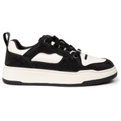 Resim Deery Kadın Hakiki Deri Siyah Taş Detaylı Sneaker 