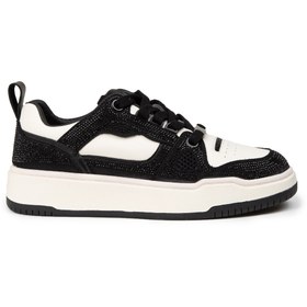 Resim Deery Kadın Hakiki Deri Siyah Taş Detaylı Sneaker 