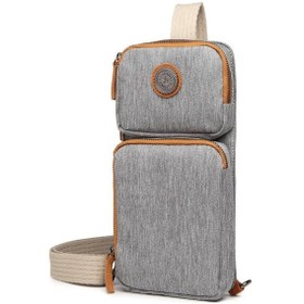 Resim Kırçıllı Gri Kumaş Kadın Bodybag Çantası Smart Bags 3097 