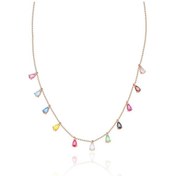 Resim Roz Renginde Taşlı Kadın Kolyesi Gümüş Kolye Model Kadın Uc-134 