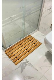 Resim AFRALYAHOME Banyo Küvet Duşakabin Ahşap Paspas Banyo Paspası Kaydırmaz Katlanabilir 60x30 Cm 