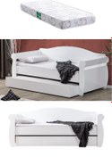 Resim Setay Yavrulu Yatak, Taht Yavrulu Karyola - Beyaz + 1 Adet Comfort Yatak 