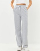 Resim Hana Shop Büyük Beden Palazzo Spor Pantolonlar 310638614 Gri 