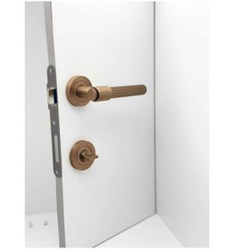 Resim Erva Handles Zk79 Mat Antik Sarı Rozetli Wc Banyo Kapı Kolu 2 Takım 
