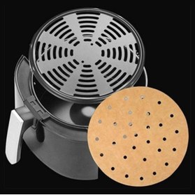 Resim HvT 100 Adet Air Fryer Pişirme Kağıdı Tek Kullanımlık Hava Fritözü Yuvarlak Delikli Model 