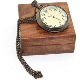 Resim Bfs Ahşap Kutulu Pirinç Köstekli Saat 16155 